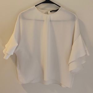 - Zara white puff sleeve blouse